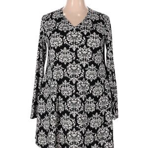 Elegant Black and White Patterned dress